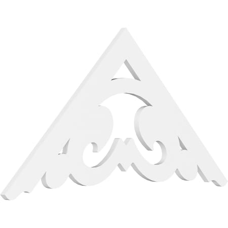 Ekena Millwork Pitch Preston Architectural Grade PVC Gable Pediment, 48"W x 24"H x 1"P (12/12) GPP048X024X100PRE